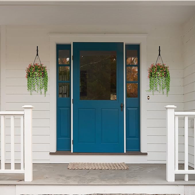 NADAMOO Hanging Planter for Indoor Plants - Wall Mount Bracket with Large Basket, Outdoor Metal Plant Hanger Holder for Window Balcony & Patio Decor