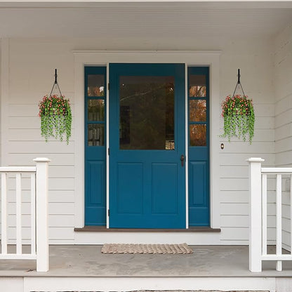 NADAMOO Hanging Planter for Indoor Plants - Wall Mount Bracket with Large Basket, Outdoor Metal Plant Hanger Holder for Window Balcony & Patio Decor