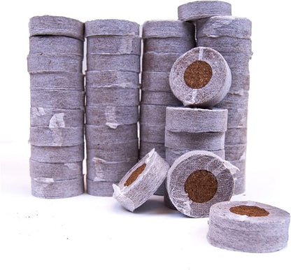 Viagrow® Coco Coir Seed Starter Plugs 50mm Brown Expandable Discs Indoor/Outdoor Growing Medium with Biodegradable Design (50-Pack) / A Product of The Harvest Company™