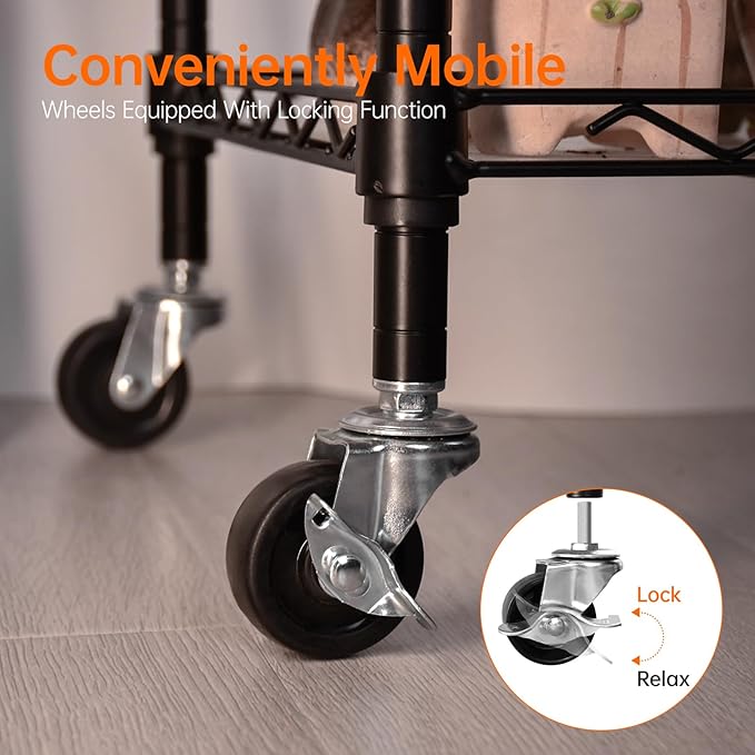 Bstrip Plant Shelf with Grow Light with Timer, Metal Plant Stand with Adjustable Rack and Wheels, 4 Pack T8 Full Spectrum Grow Light Strip for Indoor Plants, Seed Starting, Seed Tray, 23.5"x13.8"x59"