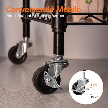 Bstrip Plant Shelf with Grow Light with Timer, Metal Plant Stand with Adjustable Rack and Wheels, 4 Pack T8 Full Spectrum Grow Light Strip for Indoor Plants, Seed Starting, Seed Tray, 23.5"x13.8"x59"