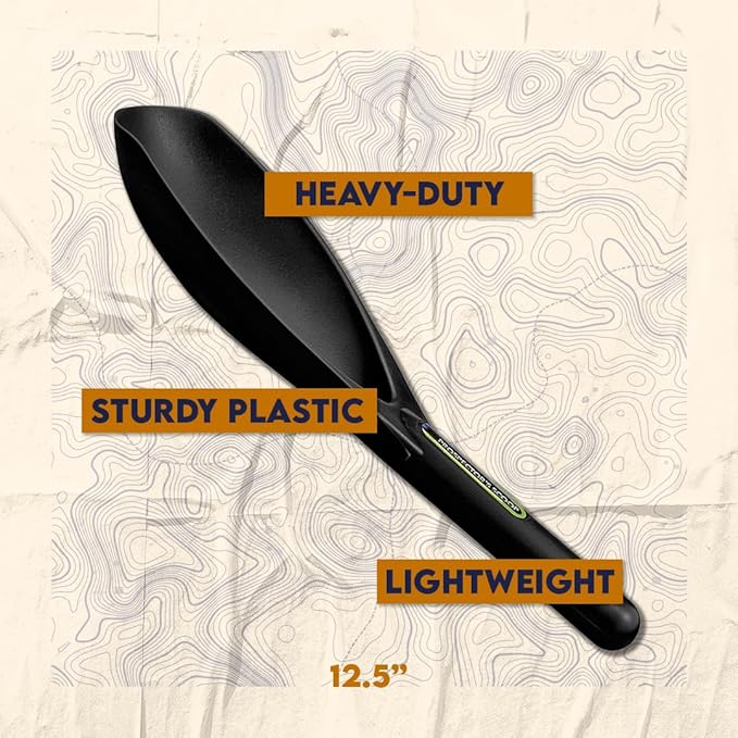 SE Black Prospector's Scoop - 12.5" Heavy-Duty Plastic Tool for Metal Detecting, Gold Panning, Treasure Hunting, and Gardening
