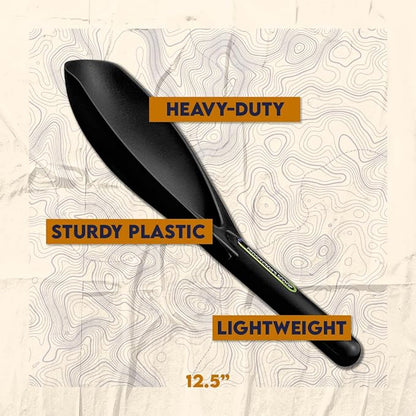 SE Black Prospector's Scoop - 12.5" Heavy-Duty Plastic Tool for Metal Detecting, Gold Panning, Treasure Hunting, and Gardening