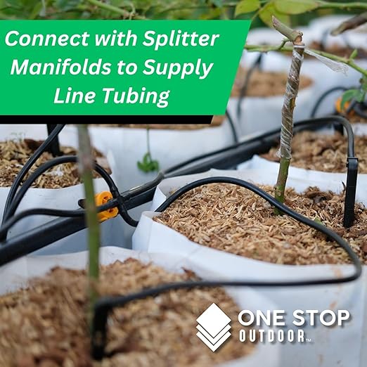 (50-Pack) - .5 Gallons Per Hour Pressure Compensating Drip Emitters on Barb - Premium Drippers for Drip Irrigation (Works with Netafim, Rainbird, Raindrip etc.) (Standard .5 GPH, 50)