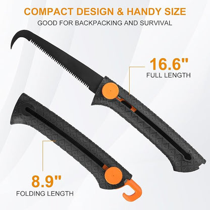 Heavy-Duty Lopper, 360° Rotating Grass Shears & Retractable Pruning Saw | Complete Branch Cutting & Lawn Care Kit,3PCS