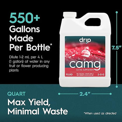 CaMg Quart | High-Concentration Calcium and Magnesium Supplement with Nitrogen and Iron | Essential Micronutrient Blend for Vigorous Plant Growth