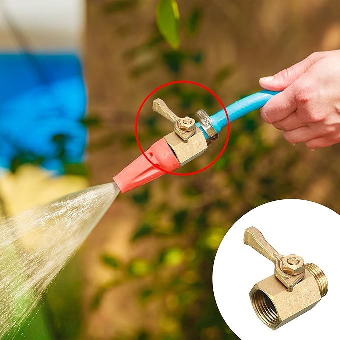 Hourleey 2 Pack Solid Brass Garden Hose Shut Off Valve with 2 Extra Rubber Washers, 3/4 Inch, Gate Valve, Hose Valve, Brass