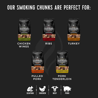 Fire & Flavor Maple Wood Chunks for Smoking and Grilling - All-Natural, Long-Lasting with a Mildly Sweet Flavor - Large Chunk Wood Chips for Smokers