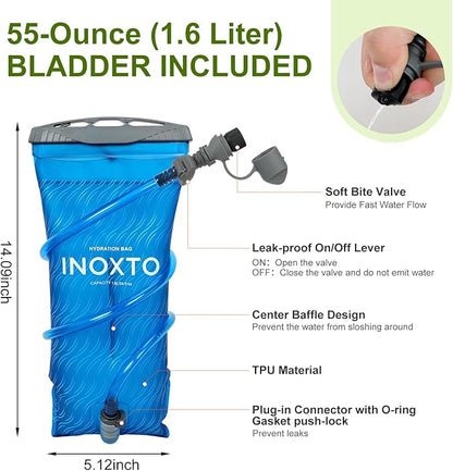 Running Hydration Vest Backpack, Lightweight Water Backpack with 1.6L Water Bladder Daypack for Women Men,Adjustable Running Vest Pack for Trail Running Hiking Cycling Race Marathon