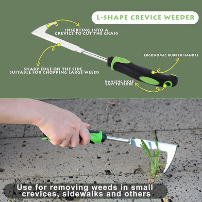 Weed Puller Tool 3pcs, 2025 New Portable Weeder Tool, Weeding Tool with Stainless Steel, Garden Tools for Plant & Weeding, Crack Weeder Tool, Weed Remover Tool for Farm & Backyard