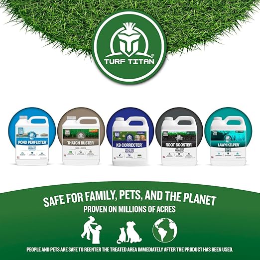 Turf Titan Thatch Buster – Natural Lawn Aerator and Grass Dethatcher – Probiotic Solution for Improved Lawn Drainage, Soil Health, and Strength (32oz)