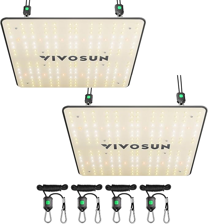 VIVOSUN 2-Pack VS1000 LED Grow Light with Full Spectrum Diodes & Sosen Driver Dimmable Lights Sunlike for Indoor Plants Seedling Veg and Bloom Plant Grow Lamps for 2x4/3x3 Grow Tent