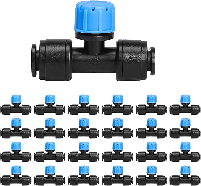 MIXC 24 Pack 1/4" Drip Irrigation Emitters, Adjustable 360° Drip Emitters for 1/4" Tubing, Leak-Proof Water Drippers, Perfect for Potted Plants, Greenhouse & Outdoor Watering Systems