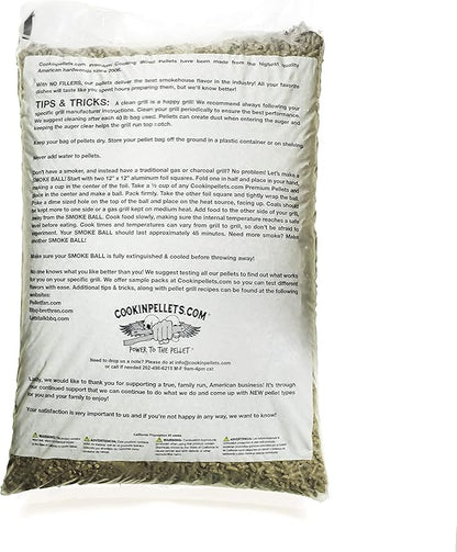 CookinPellets Premium Hardwood Smoker Pellets - 40 Pound Bag, Hickory Flavor