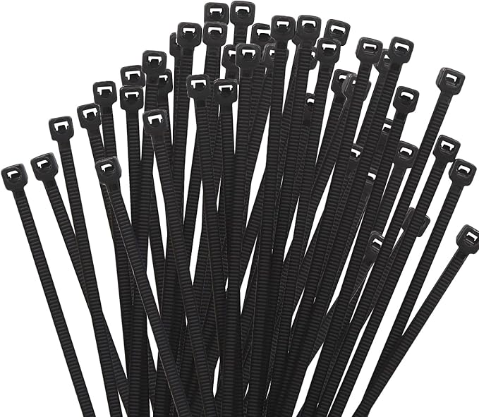6 Inch Black Zip Tie 1000 PCS, 18 Lbs - Small to Medium Zip Tie, Nylon PA66 UV Resistant Cable Tie for Indoor and Outdoor Use - Ideal for bundling and securing objects