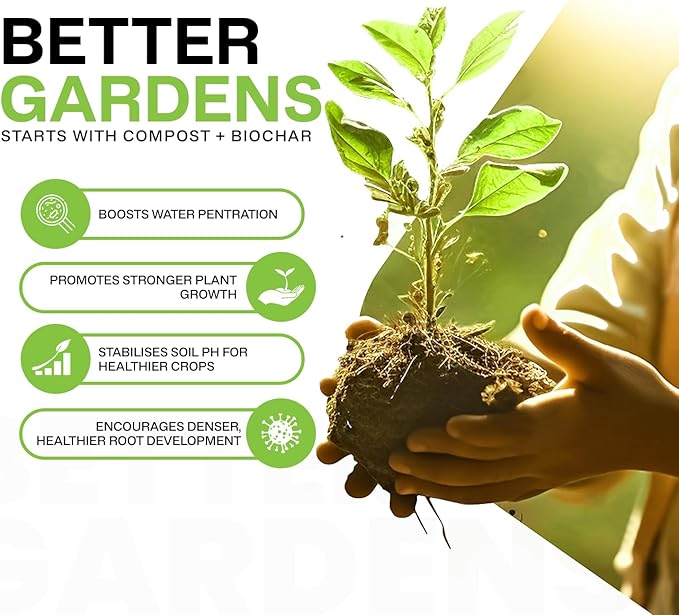 Premium Engineered Biochar Soil Amendment (Small 30 Qts) – 100% Natural Active Carbon Award-Winning Biochar for Gardens | Organic Soil Amendment for Plants, Boosts Nutrients & Reduces Fertilizer Use