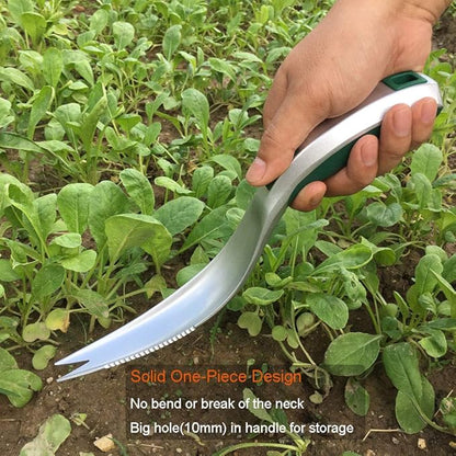 One-Piece Aluminum Gardening Weed Tools, Hand Garden Weeder Tool, Ergonomic Handle Best Weeding Tool, Weed Pull Tool with Serrated Edge, Grass Removal Tool