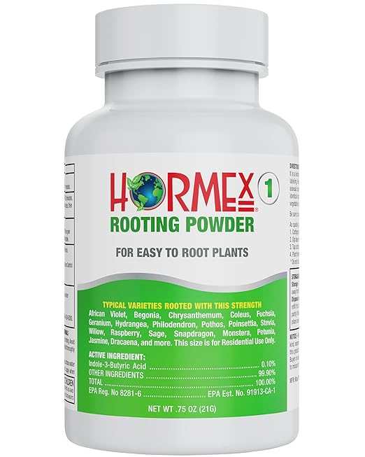 Hormex Rooting Hormone #1 - Rooting Powder for Delicate Houseplants, Succulents & Herb Cuttings | Promotes New Root Growth for Easy Propagation (0.1% IBA)