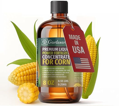 Liquid Power Corn Fertilizer - Professional Liquid Plant Food for Corn - Fast-Acting Concentrate for Growth, Strong Roots & High-Yield Harvest - 8 oz - Indoor & Outdoor Use