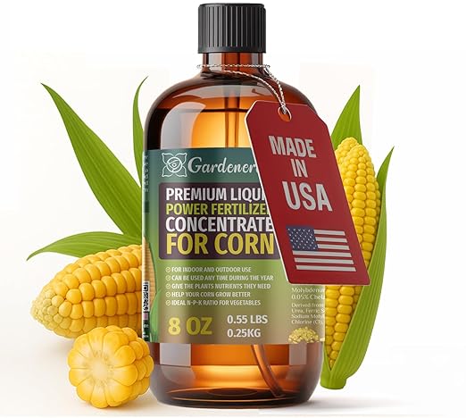 Liquid Power Corn Fertilizer - Professional Liquid Plant Food for Corn - Fast-Acting Concentrate for Growth, Strong Roots & High-Yield Harvest - 8 oz - Indoor & Outdoor Use