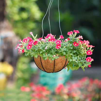 Halatool 6PCS 12 Inch Coco Liners Coconut Fiber Planter Liner 100% Natural Coco Fiber Liners for Planters Round Coco Coir Hanging Basket Liners for Flowers Vegetables