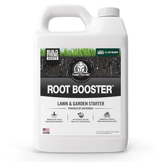 Turf Titan Root Booster (1 Gallon) – Natural Liquid Probiotic for Plants & Lawn Care – Green Booster for Effortless Lawn Maintenance – Supports Growth & Resilience – Covers up to 32,000 Sq Ft