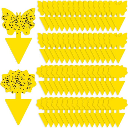 Fruit Fly Traps, 60 Pack Yellow Sticky Traps, Fungus Gnat Traps, Plant Fly Stickers for Indoor and Outdoor Use Protect The Plant