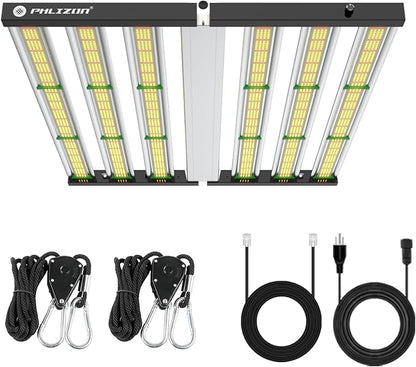 Phlizon FD6500 650W Plant Led Grow Light for 4x4 5x5ft 6x6ft Daisy Chain Dimmable Indoor Commercial Plants Grow Light with LM281B & Brand Driver Full Spectrum Growing Lamps (FD6500)