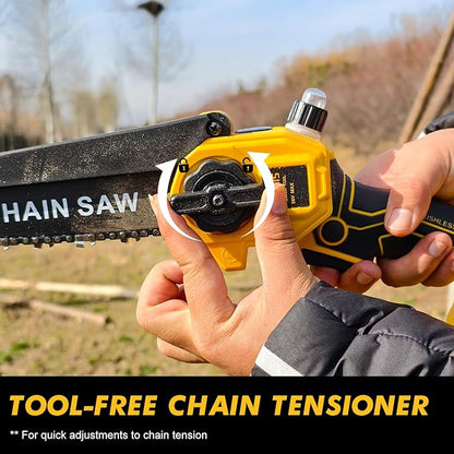 4-in-1 Cordless Pole Saw & Electric Pruning Shears for DeWalt 20V Battery, 8 Inch Brushless Mini Chainsaw with Extension Pole, 15 Ft Reach, Auto Oiling, for Tree Trimmer Branch Cutter(NO Battery)