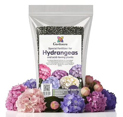 𝐁𝐄𝐒𝐓𝐒𝐄𝐋𝐋𝐄𝐑 Slow Release Hydrangea Fertilizer with Iron & Sulfur – Indoor & Outdoor Soil Acidifier for Miracle Growth - 20 QUARTS