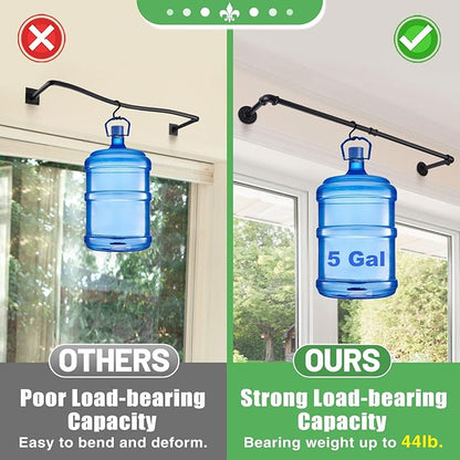 Bigmeta 34in Hanging Planters Rod for Indoor Plants - Max. Load 44 lb Black Metal Holder Rod for Wall Ceiling Decor, 1 Pcs (Pot Chain & Plants Not Included)