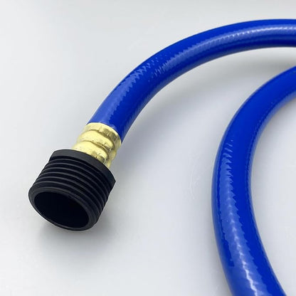 PVC Garden Hose 1/2 Inch, Flexible Water Hose with Male and Female Fittings, No Leaking, Heavy Duty, for Household, Outdoors, Lawns, Patio (2 FT, Blue, Plastic Fittings)