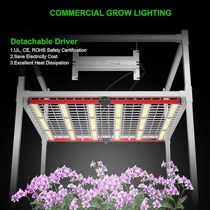 AGLEX 600W LED Grow Lights, Full Spectrum Grow Light with UV IR, Daisy Chain Plant Bar Style Grow Light Foldable & Dimmable for Indoor Growing Commercial Hydroponic Growing Lamp 5x5ft Core Coverage