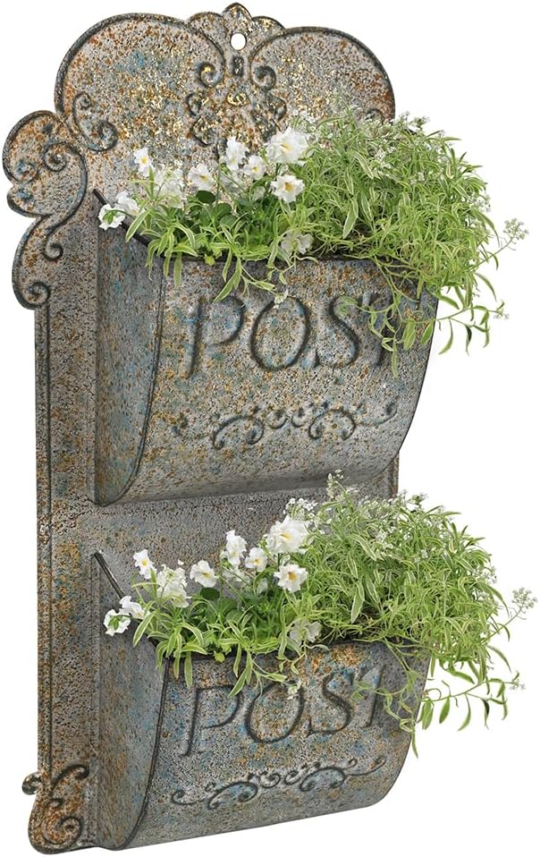 All Chic Metal Wall Planter Outdoor Wall Planter Rustic Wall Mount Planter Wall Hanging Planter Outdoor Wall Planter for Farmhouse Garden Decor