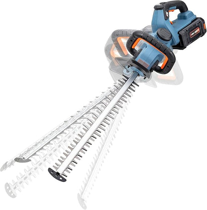 SENIX X6 60V Max* Battery Powered 26" Cordless Hedge Trimmer with Brushless Motor, Double-Sided Dual Action Blades, 1-1/4" Cutting Capacity, 3.0 Ah Lithium-ion Battery & Charger Included (HTX6-M1)