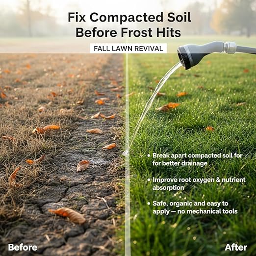 Soft Soil Liquid Soil Aerator & Lawn Treatment to Fix Compacted Soils, Improve Drainage with Non-Mechanical Liquid Application. 1 Gallon