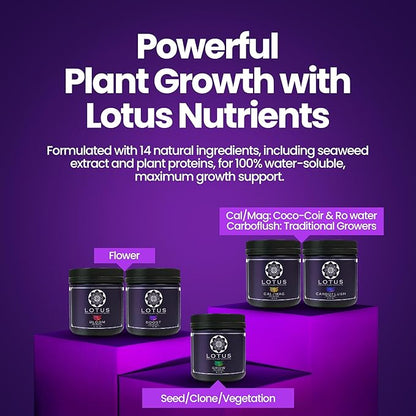 Lotus Nutrients Cal-Mag Pro Series - All Natural Premium Powdered Plant Nutrients with Calcium and Magnesium for Hydroponic Coco Coir and Soil | Improve Plant Health Indoor and Outdoor Gardens (30oz)