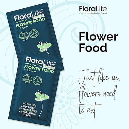 FloraLife Fresh-Cut Flower Food - Sachet Multi-Nutrient & Hydration Solution - 25 Packets