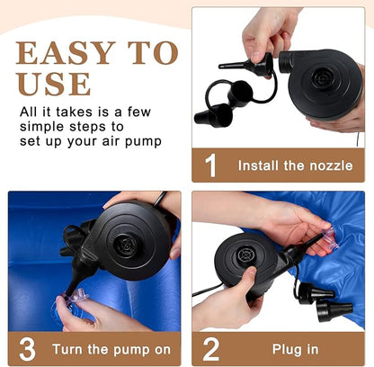 Realspring 6 Pcs Bean Bag Chairs for Adults Inflatable Chairs with Electric Air Pump,Blow up Couch Folding Portable Inflatable Couch Lazy Sofa for Reading Living Room Camping (Blue)