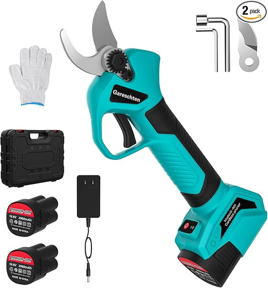 G-901 Electric Pruning Shears Cordless Pruner Shears Brushless, 2 * 2000mAh Battery Pruning Shears with Replacement Blade, 1.4 Inch Cutting Capacuty for Tree Trimming Branch Cutter