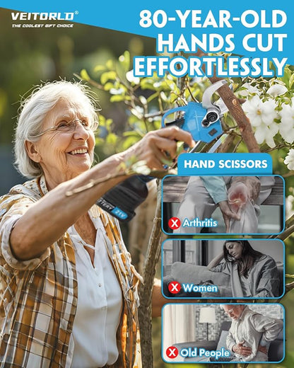 Electric Pruning Shears, 1.2" Cutting Diameter Portable Cordless Pruner with 2 * 2.0Ah Rechargeable Batteries & SK5 Blades, Garden Pruning Tool for Tree Branches, Gifts for Men Dad Him Christmas