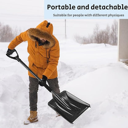 Snow Shovel, Detachable Digging Snow Shovel with D-Grip Handle Durable Beach Snow Shovels for Outdoor Yard Garden Activities