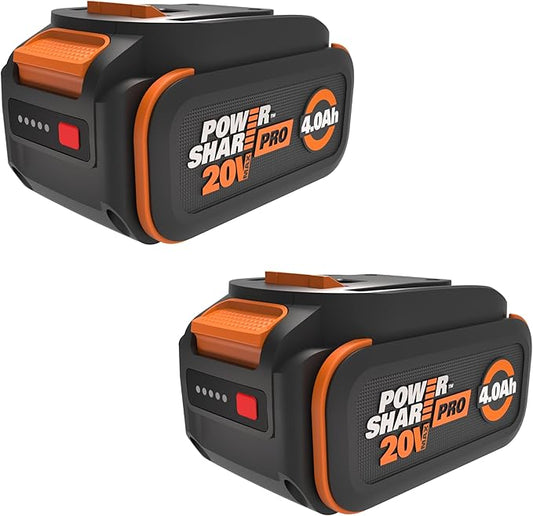 Worx 20 V Lithium-ion Battery 4.0 Ah PowerShare Pro 2 pcs WA3674.2