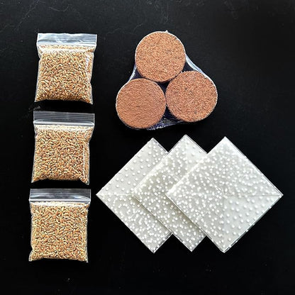 Organic Cat Grass Kit 3 Pack - Polkadot Grow Bags for Indoor Cats | Non GMO Mixed Heirloom Seeds | Wheatgrass - Oat Grass - Barley Grass Blend