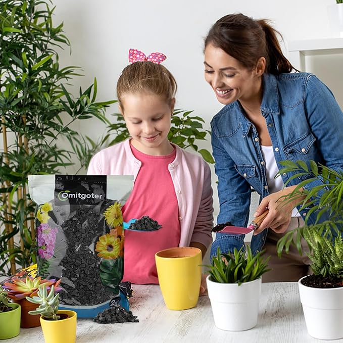 Horticultural Charcoal 1qt for Plants, Actived Charcoal Terrarium Supplies, Suitable for Indoor Plants, Succulent, Orchid, Cactus, Bonsai