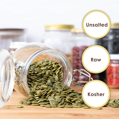 Jaybee’s Nuts Raw Pumpkin Seeds 5 LB – Unsalted Pepitas | High-Protein Healthy Snack | Kosher | Keto, Vegan, Paleo | Perfect for Salads, Baking & Smoothies