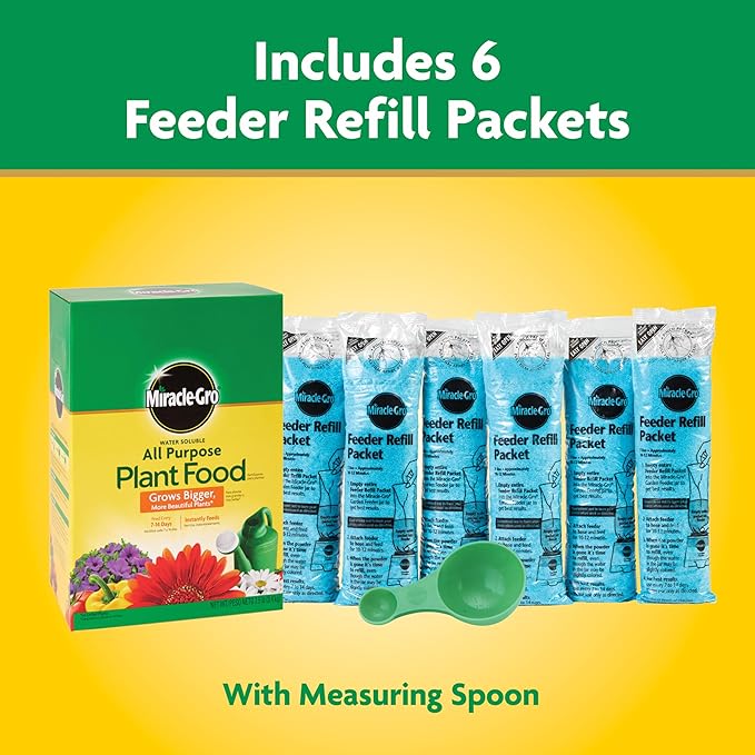 Miracle-Gro Water Soluble All Purpose Plant Food and Garden Feeder Bundle: Use on Flowers, Vegetables, Trees, and Houseplants