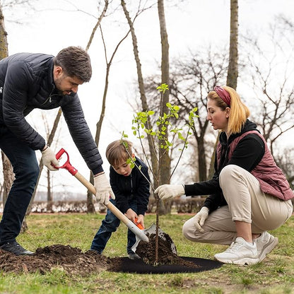 32.5 Inch Non-Woven Tree Mulch Ring,Reusable Tree Weed Barrier Mat,Degradable Tree Mulch Used to inhibit Weed Growth and Landscape Weed Control Plant Root Protection (4 Pack)