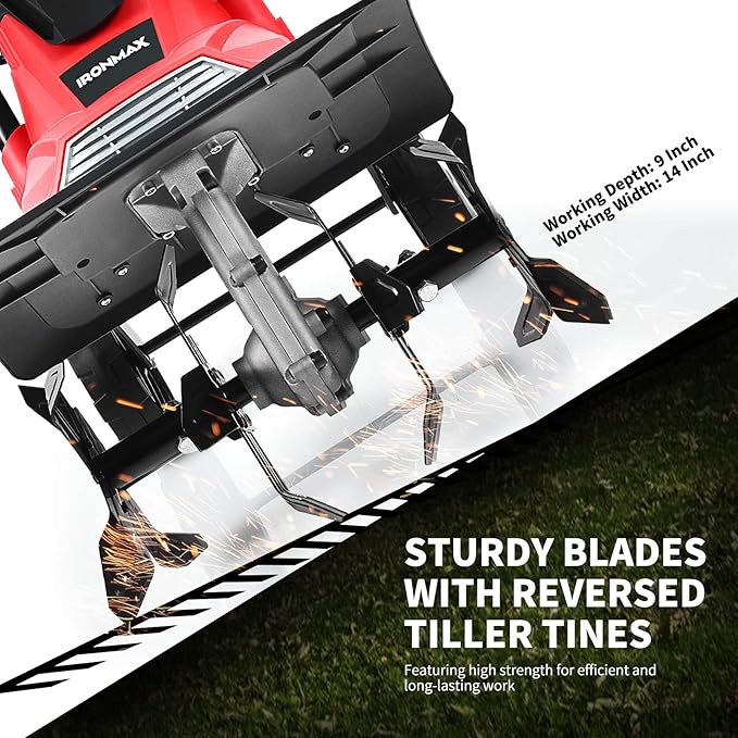 Goplus 14-Inch 10 Amp Corded Electric Tiller and Cultivator, Powerful Tillers w/ 9-Inch Tilling Depth, 4 Tines, Rototillers Tool for Garden Lawn Soil Digging