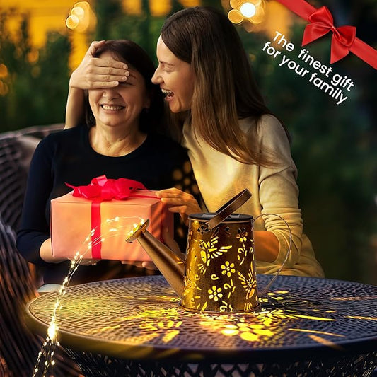 Solar Lights Outdoor Garden Decor, Solar Lanterns Watering Can Lights Gardening Gifts for Mom Women Grandma Birthday, Hanging Lights Outdoor Decoration for Yard Porch Patio Backyard